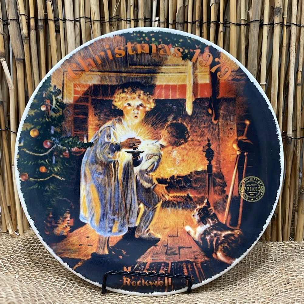 “Somebody’s Up There” Norman Rockwell Christmas 1979 collectors plate by Knowles